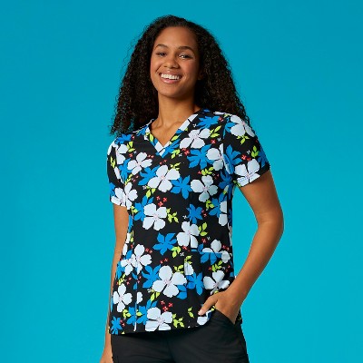 Wink Women's Yoga V-neck Print Scrub Top, Fireside Check, Xl : Target