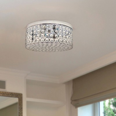 Luxurious 12" Chrome Crystal Flush Mount Ceiling Light
