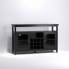 VYNXARIA Storage Buffet Cabinet/Sideboard/TV Console with Glass Doors, Black - 3 of 4