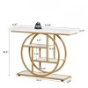 Syemin Console Tables Industrial Console Table, 4-Tier Sofa Entryway Table with Circle Base, Modern Narrow Accent Table, Brown, 41.34"*11.81"*31.5" - 3 of 4