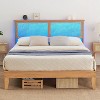 Deluxe Solid Wood Bed Frame With Natural Rattan Headboard,Platform Bed Frame, Mattress Foundation, Noise-Free, No Box Spring Needed - 3 of 4