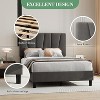 Jojoka Bed Frame with Headboard Adjustable,Modern Velvet Upholstered Platform Bed Frame with Wooden Slat Support - 4 of 4