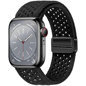 HTUTWOO Hollow Breathable Apple Watch Band, Woven Nylon Magnetic Strap 38/40/41/42/44/45/46/49mm for iWatch Series 10 9 8 7 6 5 4 3 2 1 SE Ultra - 1 of 4