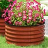 Resenkos Patio Planting Bed, Raised Garden Bed,Set of 2 Raised Garden Bed, Metal Planter Box with Safety Edging, Dark Brown - 4 of 4