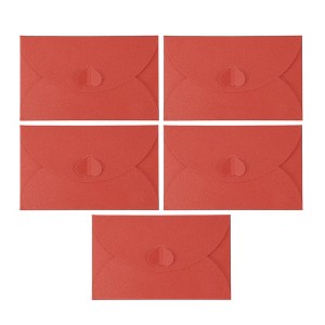 Unique Bargains Heart-shaped Invitation Envelopes for Greeting Cards Wedding Birthday Christmas 5 Pcs - 1 of 4