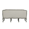 76" Tania Sofa Cream Linen, Brown Finish, Carved Detail - Acme Furniture: No Assembly, Nailhead Trim - 2 of 4