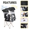 Folding Camping Chair with Detachable Canopy, Cup Holder & Side Pocket, Portable Shade Chair for Sports, Beach & Camping - 2 of 4