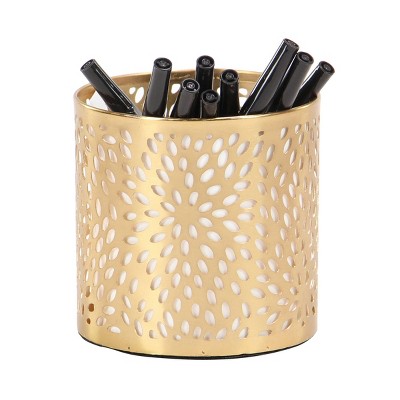 Glam Metal Cylinder Pencil Cup Gold - Olivia & May