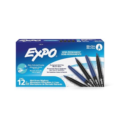 EXPO Vis-à-Vis Wet-Erase Marker Fine Point Blue Dozen 16003