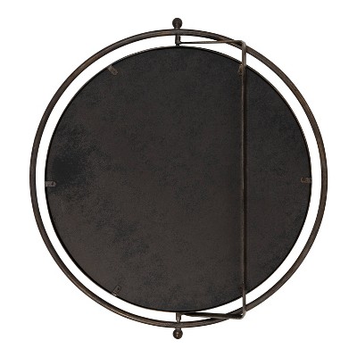 Elegant Silver Round Swivel Vanity Mirror with Rustic Charm