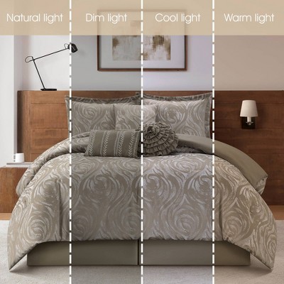 Nanshing 7pc Queen Alameda Comforter Bedding Set Taupe — фото 5