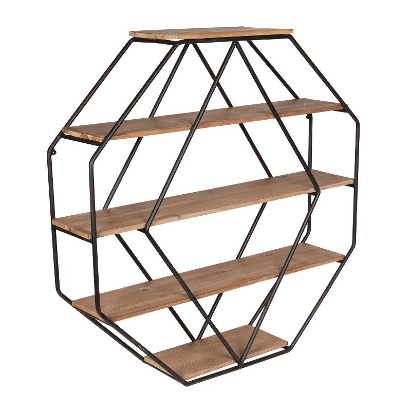 Wall Shelf Octagon Shaped - Kate & Laurel All Things Decor, 3 of 9
