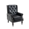 CAVINAS Premium PU Leather Accent Chair with Rubberwood Legs,Modern Luxury Armchair for Living Room,Bedroom - 2 of 4