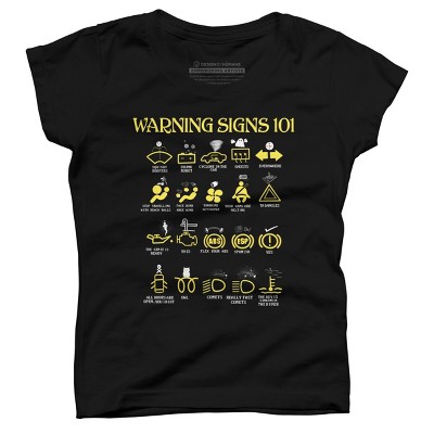 Girl's Design By Humans Car Warning Signs 101 By ZeusSE T-Shirt
