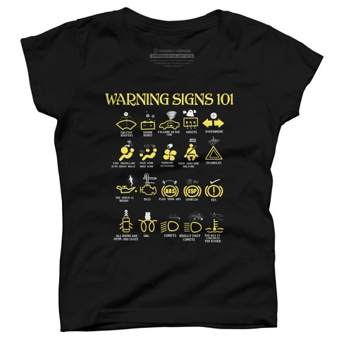 Girl's Design By Humans Car Warning Signs 101 By ZeusSE T-Shirt - image 1 of 2