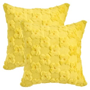 REGALWOVEN Daisy Decorative Cute Floral Embroidery Flower Pattern Cushion Covers Pack of 2 - 1 of 4