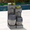 John Timberland Mendit Rustic Cascading 2-Jar Outdoor Wall Floor Water Fountain with LED Light 29" for Yard Garden Patio Home Deck Lawn - 2 of 4