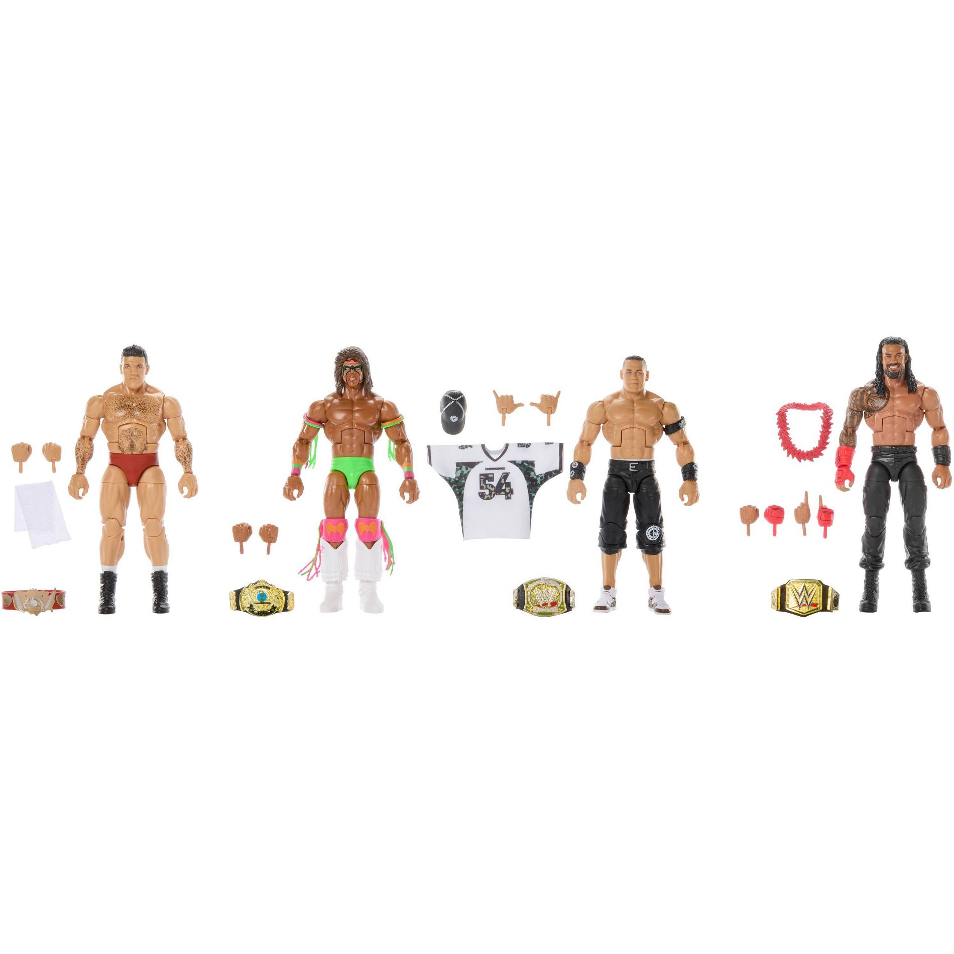 WWE Hall of Champions 4-Pack Action Figures & Accessories, 6-inch Collectibles Set
