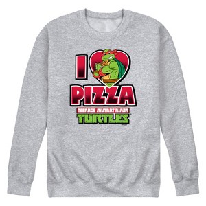 Men's - Teenage Mutant Ninja Turtles - I Love Pizza Graphic Fleece Sweatshirt - 1 of 4