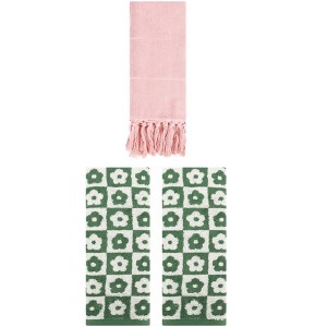 REGALWOVEN 3 Packs Cotton Soft Absorbent Decorative Bathroom Hand Towel 14" x 30" - 1 of 4