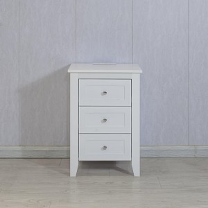 GustoWave 3 Drawer Nightstand Dresser, Wooden End Table Bedside Table for Living Room, Bedroom, White - 1 of 4