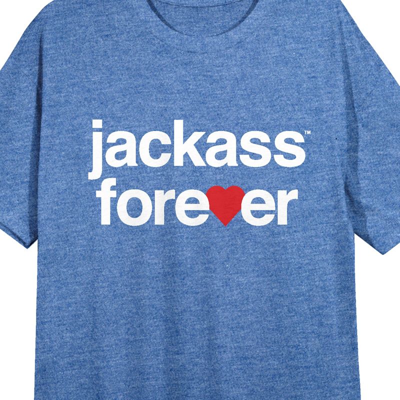 Jackass Forever Heart Logo Women's Blue Heather Nightshirt, 2 of 3