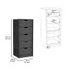 NicBex 5 Drawers Narrow Dresser,Slim Storage Chest of Drawers with Cutout Handle for Bedroom,Living Room,Entryway,Hallway - 3 of 4