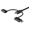 Monoprice 3ft 3-in-1 Multiport USB to Micro USB-B + USB-C + Lightning Cable, Apple MFi Certified - Black - 3 of 4