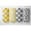 Bacati - Ikat Dots Giraffe Yellow Grey Neutral 6 pc Crib Set with 4 Muslin Swaddle Blankets - 4 of 4