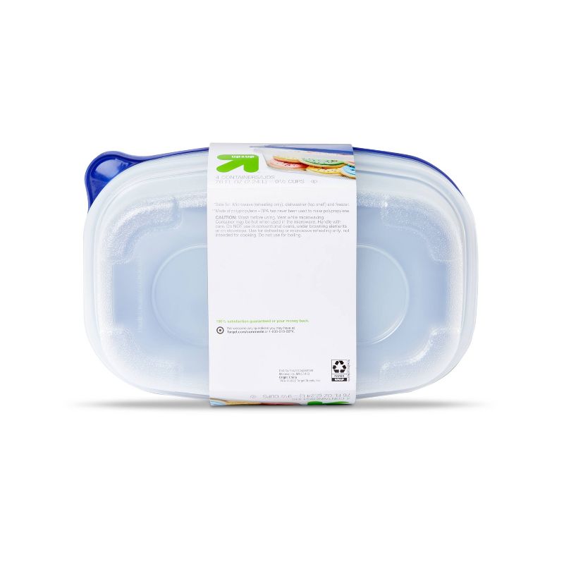 Snap and Store Medium Rectangle Food Storage Container - 4ct/76oz - up &#38; up&#8482;, 4 of 5