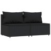 VidaXL 3 Piece Patio Lounge Set with Cushions Black Poly Rattan - 3 of 4