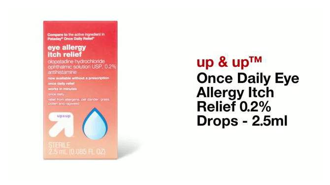 Once Daily Eye Allergy Itch Relief 0.2% Drops - 2.5ml - up &#38; up&#8482;, 2 of 6, play video