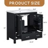 30" Bathroom Vanity with Single Sink, Bathroom Storage Cabinet with 2 Doors and a Drawer, Soft Closing - Leovsnove - 4 of 4
