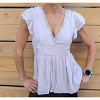 Women's Lace Accent V-Neck Blouse - IN-LOOM - 2 of 4