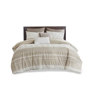 Gracie Mills Robbins Chenille Tufted 3-Piece Cotton Duvet Cover Set - 1 of 4