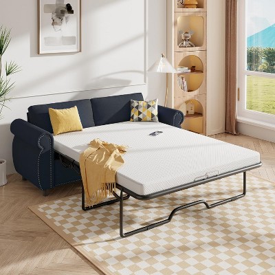 Mjkone Pull Out Sofa Bed,Full Size Sleeper Sofa Couch with Memory Foam Mattress