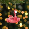 Northlight 3.5" Pink Flamingo Pool Float Glass Christmas Ornament - 2 of 4
