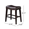 DSVIMOY Counter and Bar Stool Set of 4 Upholstered Saddle Stools with Nailhead Trim for Kitchen, Brown, 28.65"*21.75"*8.5" - 3 of 4