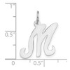 Black Bow Jewelry 14k White Gold, Sophia Collection, Small Script Initial M Pendant - 4 of 4