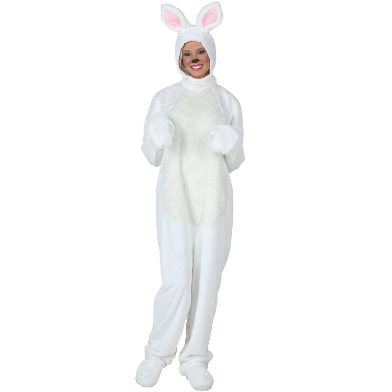 HalloweenCostumes.com 2X   Plus Size White Bunny Costume, White, 1 of 3
