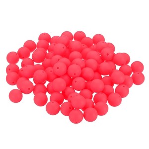 Unique Bargains Smooth Bulk  Silicone Beads for Keychain Bracelets Jewelry Making 100 Pcs - 1 of 4