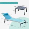 VisioGear 3 Pieces Patio Chaise Lounge, Adjustable Backrest Pool Lounge Chairs with Table, Lake Blue, 64.12"*61.26"*38.35" - 3 of 4
