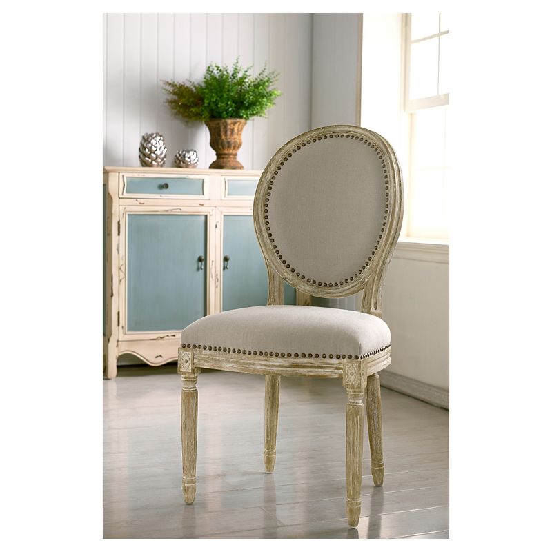 Clairette Wood Traditional French Accent Chair Beige - Baxton Studio, 5 of 7
