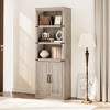 CuisinSmart 68.7" Tall 5-Shelf Bookcase, Farmhouse Wooden Bookshelf, Freestanding 5-Tier Display Cabinet for Living Room, Bedroom, Office - 2 of 4