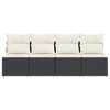 vidaXL Garden Sofa Black PE rattan  UV-resistant materials - 4 of 4