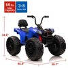 Coucheta 24V Kids ATV Quad, 2-Seater 4WD Ride-On w/ 4x100W Motor, Dual 7AH Battery, Throttle Control, EVA Tires & Metal Suspension, LED Lights &Music - 2 of 4