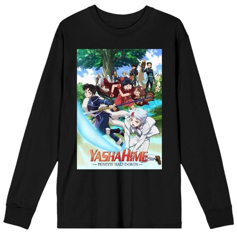 Yashahime Anime Poster Art Men's Black Long Sleeve Shirt - image 1 of 3