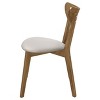 Simple Relax Set of 2 Dining Side Chairs in Beige and Chesnut - 4 of 4