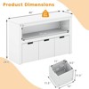 Costway Storage Cabinet 3 Drawer Chest w/Wheels Large Storage Cube Shelf - 3 of 4