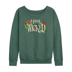 Women's - Wicked - Elphaba Lightweight French Terry Wide Neck Long Sleeve Graphic Shirt - 1 of 4